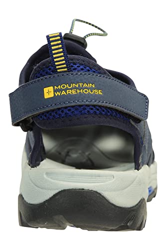 Mountain Warehouse Rift Drainage Mens Shandal - Rubber Toe Bumpers Sandals, Neoprene Lined Shoes, Strap Fastener - Best for Spring Summer, Walking, Holidays, Outdoors Blue 10 UK