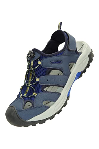 Mountain Warehouse Rift Drainage Mens Shandal - Rubber Toe Bumpers Sandals, Neoprene Lined Shoes, Strap Fastener - Best for Spring Summer, Walking, Holidays, Outdoors Blue 10 UK
