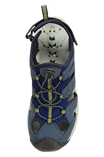Mountain Warehouse Rift Drainage Mens Shandal - Rubber Toe Bumpers Sandals, Neoprene Lined Shoes, Strap Fastener - Best for Spring Summer, Walking, Holidays, Outdoors Blue 10 UK
