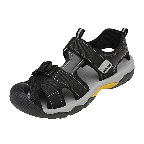 DREAM PAIRS Men's Athletic Sports Outdoor Closed Toe Hiking Fisherman Sandals,Black,Size 9 US / 8 UK DSA212