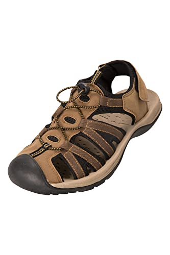 Mountain Warehouse Bay Reef Mens Shandals - Synthetic Upper Shoes, Neoprene Lining Sandals, Lightweight, Cushioned Foam Footwear - for Walking, Beach, Travelling Brown 7 UK