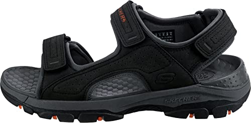 Skechers Men's TRESMEN Garo Sandal, Black Synthetic, 10 UK