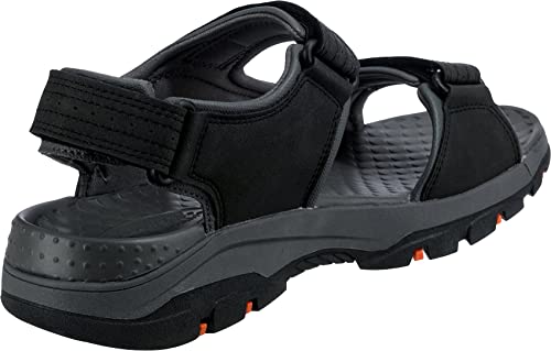 Skechers Men's TRESMEN Garo Sandal, Black Synthetic, 10 UK