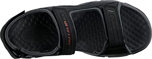 Skechers Men's TRESMEN Garo Sandal, Black Synthetic, 10 UK