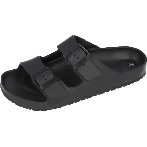 Yinka Shoes Mens Double Buckle EVA Sandals Black UK 10