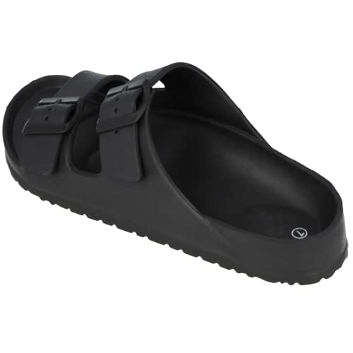 Yinka Shoes Mens Double Buckle EVA Sandals Black UK 10