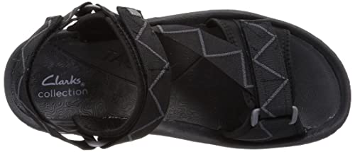 Clarks Men's Wesley Trail Sandal, Black, 8 UK
