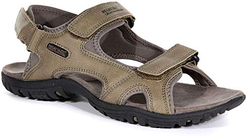 Regatta Mens Haris PU Leather Sandals - Walnut Treetop - 8 UK