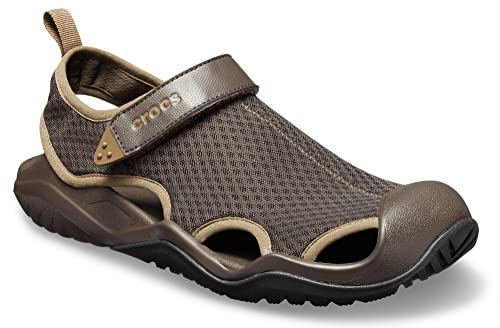 Crocs Men's Swiftwater Mesh Deck M Closed Toe Sandals, Brown Espresso, 12 UK