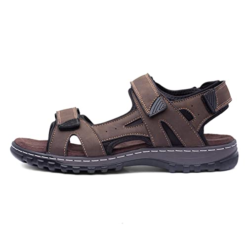 Hobos Edwin Mens Brown Easy Fasten Sandal - Size 9 UK - Brown