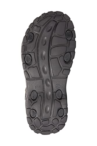 Mountain Warehouse Crete Mens Sandals - Durable Summer Shoes, Sturdy Grip, Cushioned Footbed, Neoprene Lined, Hook & Loop Straps Beach Shoes - for Spring Travel, Walking, Khaki, 9 UK