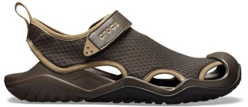 Crocs Men's Swiftwater Mesh Deck M Closed Toe Sandals, Brown Espresso, 12 UK