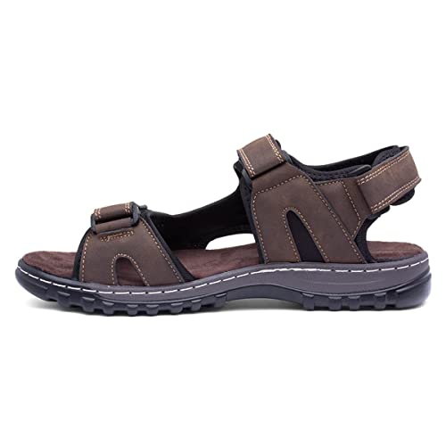 Hobos Edwin Mens Brown Easy Fasten Sandal - Size 9 UK - Brown