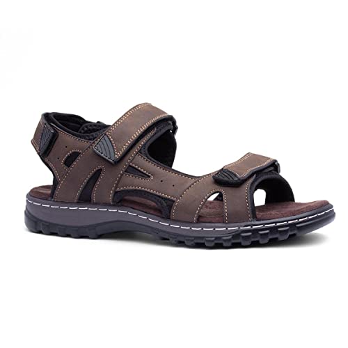Hobos Edwin Mens Brown Easy Fasten Sandal - Size 9 UK - Brown
