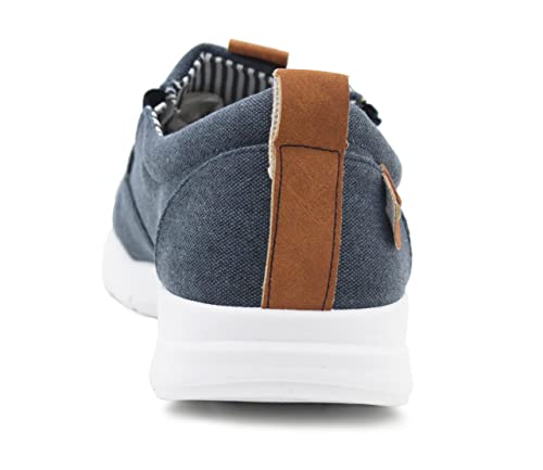 Dr Keller Mens Canvas Denim Slip On Trainers Elastic Twin Gusset Casual Flat Low Top Sneaker Pumps (Navy, UK_Footwear_Size_System, Adult, Men, Numeric, Medium, Numeric_8), 8 UK