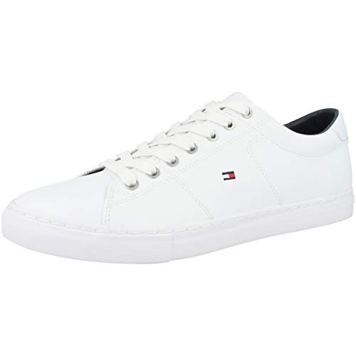 Tommy Hilfiger Men's Essential Leather Low Top Sneakers, White, 7 UK