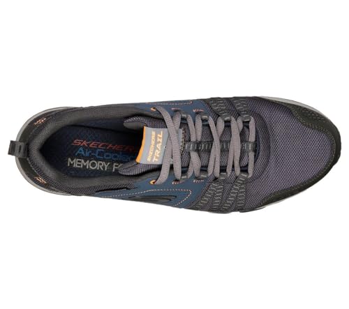 Skechers Men's Escape Plan Trainers, Blue (Navy/Orange), 9.5 UK 44 EU