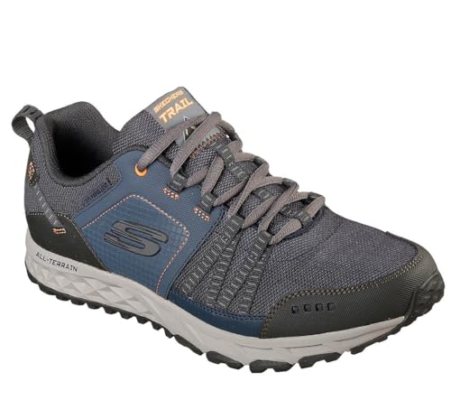 Skechers Men's Escape Plan Trainers, Blue (Navy/Orange), 9.5 UK 44 EU