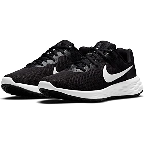NIKE Men's Nike Revolution 6 Nn Sneaker, Black White Iron Grey, 9 UK