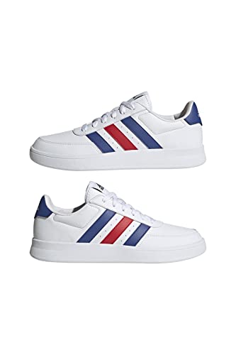 adidas Men's Breaknet 2.0 Sneaker, FTWR White/semi Lucid Blue/Better Scarlet, 8 UK