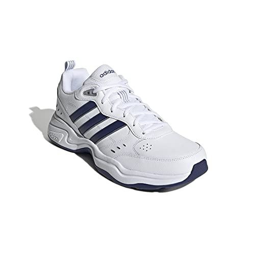 adidas Men's Strutter Shoes Fitness and Exercise Sneakers Man, FTWR White/Dark Blue/Matte Silver, 10 UK