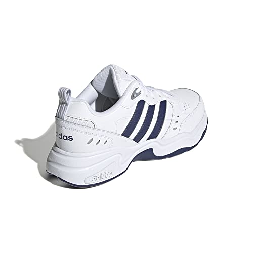 adidas Men's Strutter Shoes Fitness and Exercise Sneakers Man, FTWR White/Dark Blue/Matte Silver, 10 UK