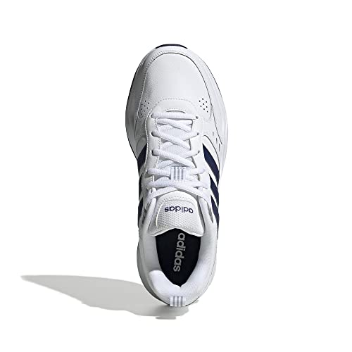 adidas Men's Strutter Shoes Fitness and Exercise Sneakers Man, FTWR White/Dark Blue/Matte Silver, 10 UK