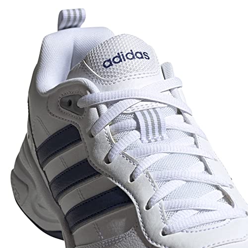 adidas Men's Strutter Shoes Fitness and Exercise Sneakers Man, FTWR White/Dark Blue/Matte Silver, 10 UK