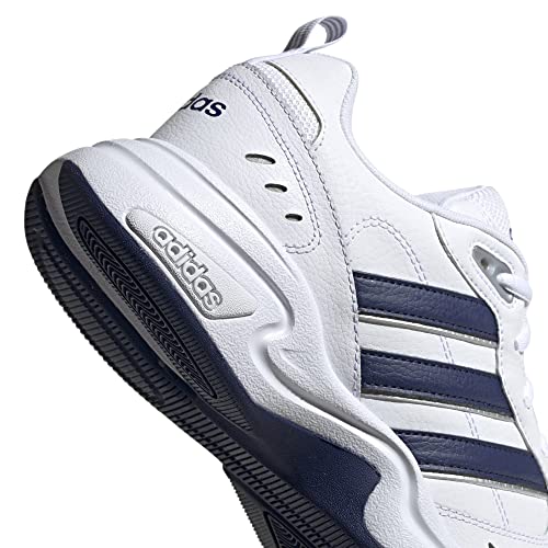 adidas Men's Strutter Shoes Fitness and Exercise Sneakers Man, FTWR White/Dark Blue/Matte Silver, 10 UK