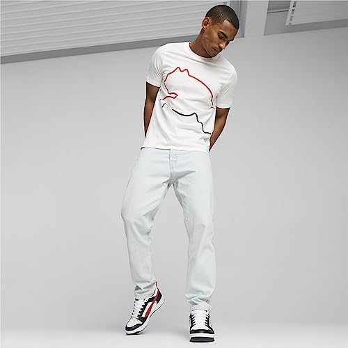 Puma Unisex Adults Rebound V6 Low Sneakers, Puma White-For All Time Red-Puma Black, 7.5 UK