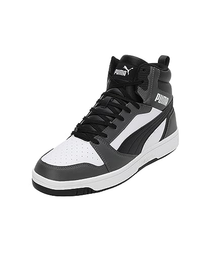 Puma Unisex Adults Rebound V6 Sneakers, Puma White-Puma Black-Shadow Gray, 9 UK