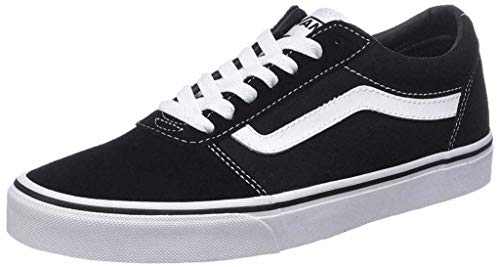 Vans Men's Ward Sneaker, Black Suede Canvas Black White C24, 11 UK