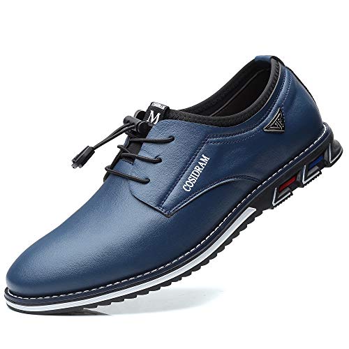 COSIDRAM Mens Casual Shoes Loafers Moccasins Walking Formal Shoes Business Dress Fashion Blue 8