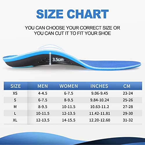 PCSsole Heavy Duty Arch Support Insoles, 210+lbs Plantar Fasciitis Orthotic Insoles, Relieve Flat Feet, Forefoot Pain, Heel Pain and Pronation for Men/Women Work Shoe Insole.(30cm)