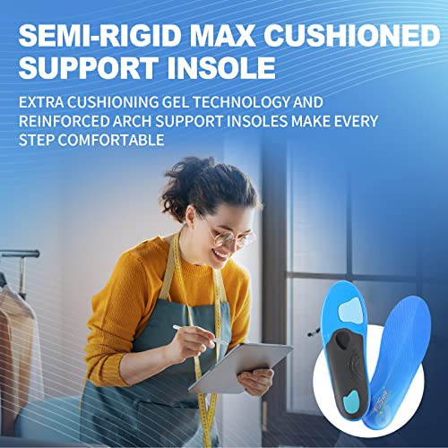 PCSsole Heavy Duty Arch Support Insoles, 210+lbs Plantar Fasciitis Orthotic Insoles, Relieve Flat Feet, Forefoot Pain, Heel Pain and Pronation for Men/Women Work Shoe Insole.(30cm)