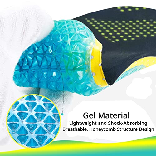 Arxus Gel Insoles Plantar Fasciitis Shoe Inserts, for Arch Support Orthotic Relieve Flat Foot Heel Pain Shock Absorption Comfort Insoles for Sneakers Running Shoes