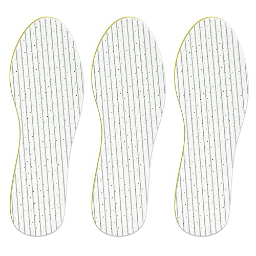 Amazon Basic Care - Wellness Flat Comfort Insoles - 3 pairs (UK Shoe Size 5-11), 6 Count, Pack of 1, White