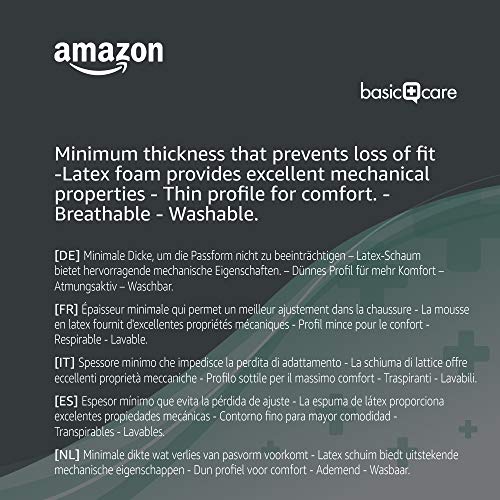 Amazon Basic Care - Wellness Flat Comfort Insoles - 3 pairs (UK Shoe Size 5-11), 6 Count, Pack of 1, White