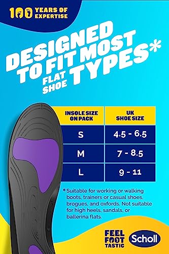 Scholl Plantar Fasciitis Pain Relief Orthotics Insole - Large - Sizes 9-11