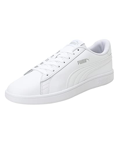 PUMA Unisex Smash V2 L Low-Top Trainers, PUMA White-PUMA White, 6 UK