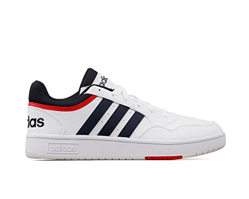 adidas Men's Hoops 3.0 Trainers, Ftwr White Legend Ink Vivid Red, 9 UK