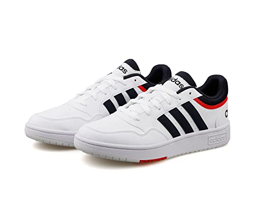 adidas Men's Hoops 3.0 Trainers, Ftwr White Legend Ink Vivid Red, 9 UK