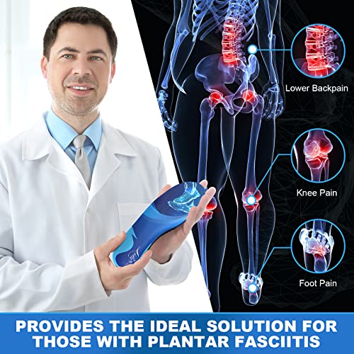 Plantar Fasciitis Pain Relief Feet Insoles, Orthotics Arch Support Insoles with Motion Control Shoe Inserts Work Boot Flat Feet Comfortable for Men and Women Improve Balance