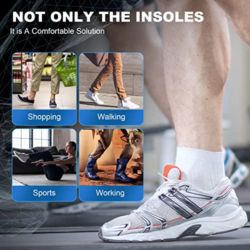 Plantar Fasciitis Pain Relief Feet Insoles, Orthotics Arch Support Insoles with Motion Control Shoe Inserts Work Boot Flat Feet Comfortable for Men and Women Improve Balance