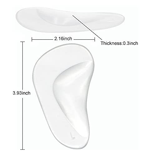 4 Pairs Clear Gel Arch Support Insoles for Men & Women, Shoe Insoles for Flat Feet, Reusable Arch Inserts for Plantar Fasciitis, Adhesive Arch Pad for Relieve Pressure and Feet Pain