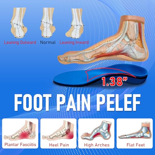 RooRuns Heavy Duty Plantar Fasciitis Arch Support Insoles Inserts Men Women, Orthotic Inserts Shoe for Flat Feet, Heel Spurs, High Arches, OverPronation, Metatarsalgia, Foot Pain Relief, M