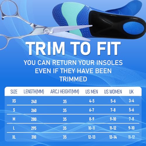 RooRuns Heavy Duty Plantar Fasciitis Arch Support Insoles Inserts Men Women, Orthotic Inserts Shoe for Flat Feet, Heel Spurs, High Arches, OverPronation, Metatarsalgia, Foot Pain Relief, M