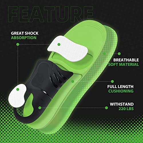 (220+lbs) Plantar Fasciitis Arch Support Insoles for Women Men - Orthotic Insoles for Flat Feet High Arch - Best Boot Work Shoe Insole for OverPronation, Metatarsalgia, Heel Pain Relief Foot Pain