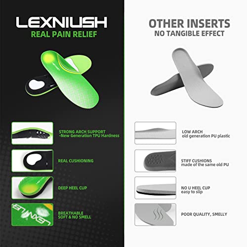 (220+lbs) Plantar Fasciitis Arch Support Insoles for Women Men - Orthotic Insoles for Flat Feet High Arch - Best Boot Work Shoe Insole for OverPronation, Metatarsalgia, Heel Pain Relief Foot Pain