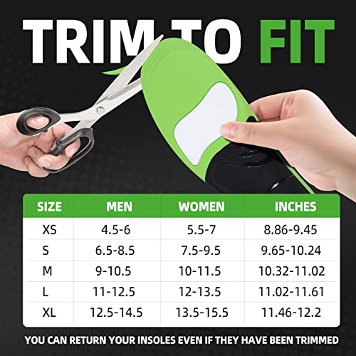 (220+lbs) Plantar Fasciitis Arch Support Insoles for Women Men - Orthotic Insoles for Flat Feet High Arch - Best Boot Work Shoe Insole for OverPronation, Metatarsalgia, Heel Pain Relief Foot Pain